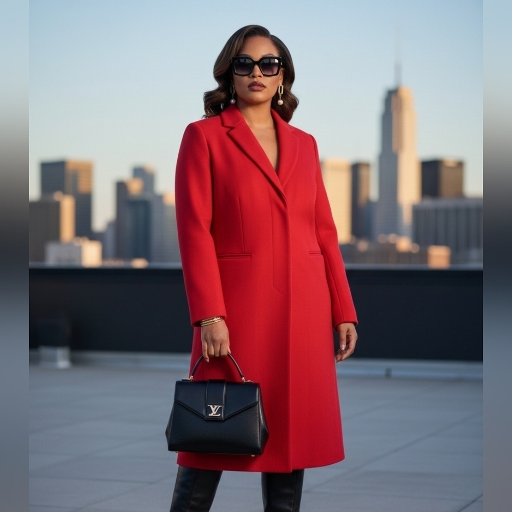 Liz Claiborne Bold Red Wool Coat